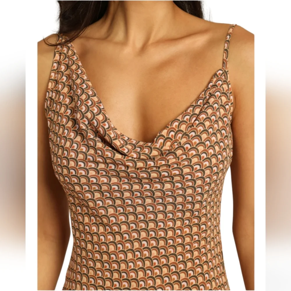 Charlie Holiday Kenzie Mini Geometric Print Slip Dress Size S (4) - Picture 4 of 10